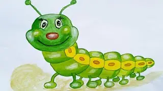 Гусеница гуашью! Рисунок для малышей/