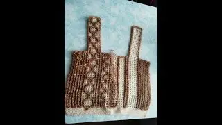 Вязание крючком безрукавка(Жилетка) филейной сеткой 2 часть