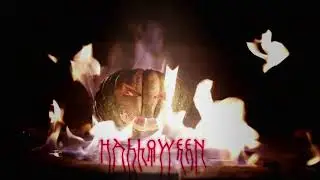 血が流れる光るハロウィンタイトル / Glowing Halloween title