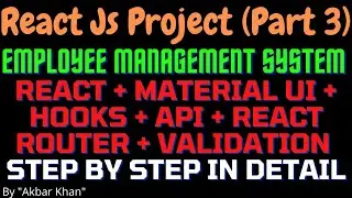 React js project (part 3) : Employee Management System using React, material ui, Hooks, API, etc
