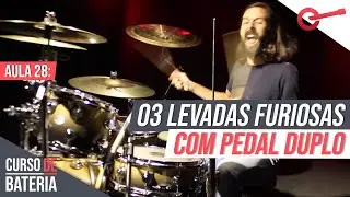 Três Levadas Fáceis para Pedal Duplo na Batera l Curso de Bateria - Aula 28