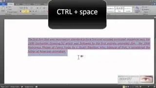 Word Remove text formatting with keyboard