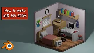 How to make a KID BOY ROOM in Blender 3.3