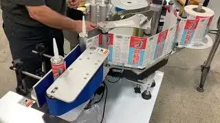 Grease & Adhesive Glue Cartridge Labeler , Automatic Caulking Tube Labeling Machine USA Canada - JDA