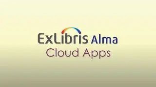 Cloud Apps in Alma