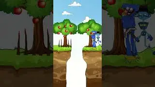 Lazy Huggy Wuggy is turned into a tree #shorts #animation #memes