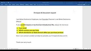 Delta product firmware request