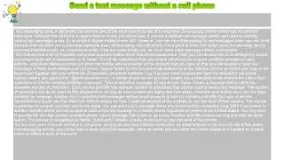 How to : Send a text message without a cell phone