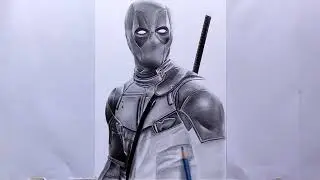 Deadpool drawing tutorial time lapse video #drawing #shorts #youtubeshorts #viral #music #trending