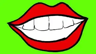 Cartoon Lips Animation - Talking Mouth Element Green Screen
