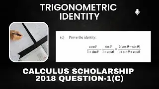 Trigonometry : Trigonometric Identities : Calculus Scholarship 2018 - Q1c #ncea #maths