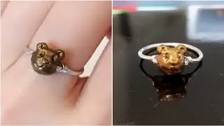 DIY teddy bear ring ! (air dry clay)