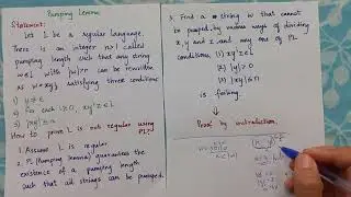 Pumping Lemma| Regular and Non- regular languages| Prove that language is not regular