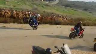 Israel Motorcycles Montage Wheelies Stopies [GSXR chain comes off]