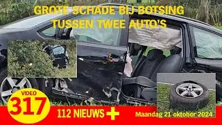 Grote schade bij botsing tussen twee auto’s op de Nijkerkerstraat
