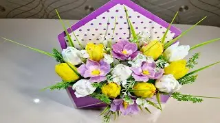 Весняний букет "Тюльпани та альстромерії" з мила! Spring bouquet "Tulips and alstroemeria"!