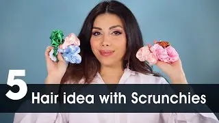 5 scrunchie daily hairstyle -easy hairstyles #hairstyle #hairtutorials
