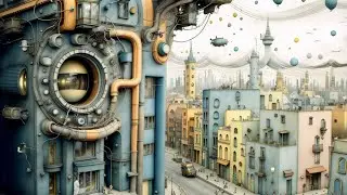 Infinite Zoom in a surreal city Ai generated video 4k