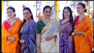 Kajol, Rani Mukerji, Sumona Chakravarti ,Tanishaa Mukerji celebrate Durga Puja