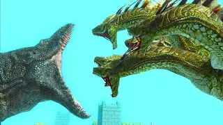 Mosasaurus vs every mini boss (2nd boss) animal revolt battle simulator