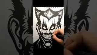 EVIL CLOWN XV #shorts #drawing #horror #clown #tattoo #sketch #artist #wordattack88 #draw #art