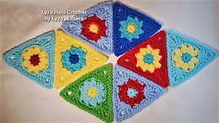 Crochet Flower in the Basic Triangle Motif