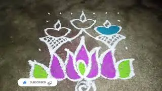 #latest Easy Beautiful Rangoli Design with 7*7 Dots - மார்கழி மாதம் 30வது நாள் விளக்கு கோலம்