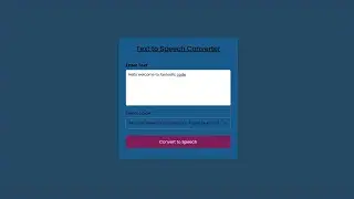 Text to Speech Converter || HTML CSS & JAVASCRIPT