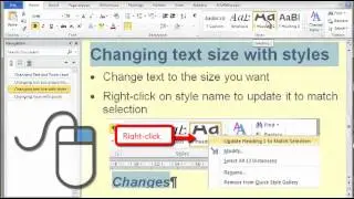 Changing the size of text and zooming in Microsoft Word