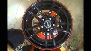 Ruff Racing Wheels R354 Black with Red Stripe