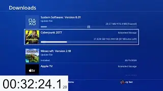 Downloading CYBERPUNK 2077 at 100Mbps On PS4