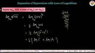 Expansion of Expressions with Laws of Logarithms || Class 9 Maths ||