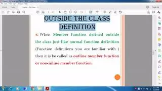 Def of Class Members & Example, Defining Methods Inside & Outside the Class Definition with Program.