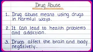 Drug abuse essay in english 10 lines | essay on drug abuse in english writing