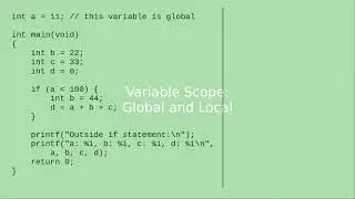 Chapter 7: Global and Local Variables