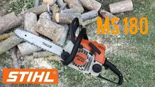 Chainsaw Stihl MS 180  POV cutting firewood / бензопила в работе