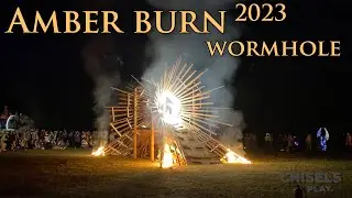 Lithuanian Burning man - Amber burn 2023 WORM HOLE sculpture