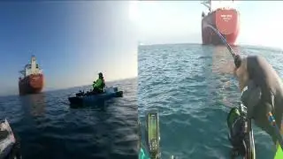 Kayak fishing in the Strait of Gibraltar with @blackflagKF @SalvaJiggingLA Lost Wave 