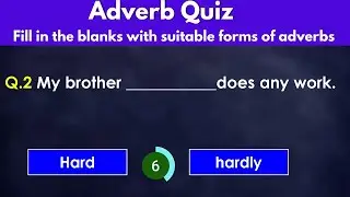 adverb quiz with answer || test level : medium 