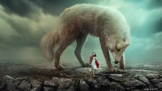 Girl With Big Wolf Poster |  Photoshop Manipulation Tutorial