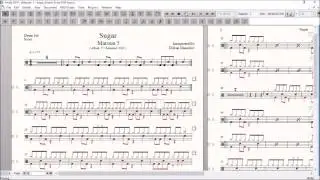 Drum Score World (Sample) - Maroon 5 - Sugar