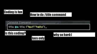 How to use the /title command Minecraft Java