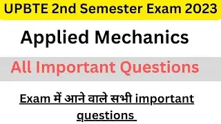 Applied Mechanics Important Questions||Polytechnic 2nd Semester Mechanics Important Questions|