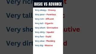 Basic Vs Advance English Words- 12 #howtofluentinenglisheasily #viralvideo  #englishspeakingpractice