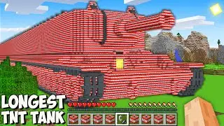 I found THE LONGEST GIANT TNT TANK in Minecraft! This is THE BIGGEST TANK of 999.999 TNT!