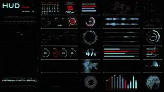 HUD futuristic animation with sound || without logo || No-copyright