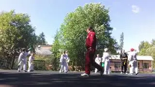 Тренировка тхэквондо в лагере.Рабочие моменты