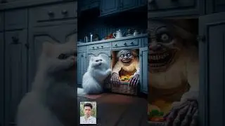 granny Becomes a zombie and the city chases the zombie granny what will the white cat do? #cat #ia