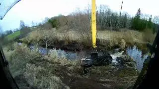 Beaver Dam Removal With Long Reach Excavator