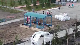 Красноярский край поселок Снежногорск.Стройка парка.